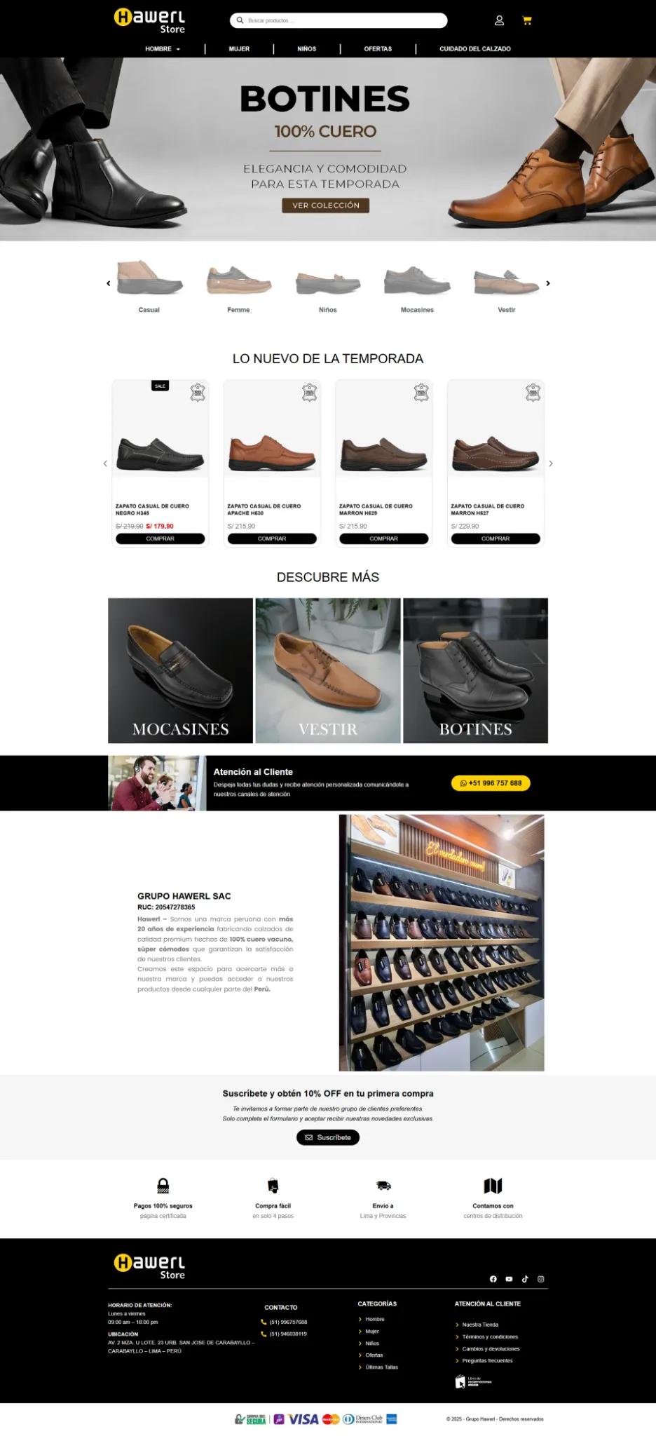 Diseño de tienda online Hawerl desarrollado por Admira Creativos