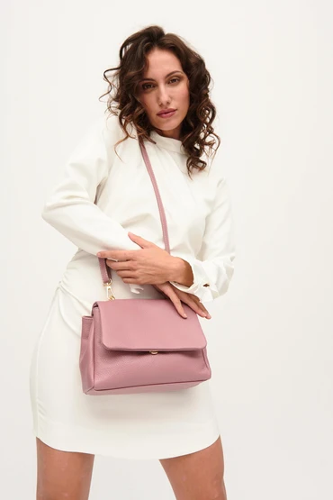 Bolso rosa de piel