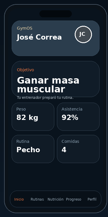 Vista de inicio del alumno